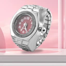 Creative Alloy Shell New Hot Selling Compact Finger Circular Arabic Numeral Scale Dial Couple Men's And Women's Ring Watch
