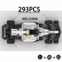F1 Racing Car Building Blocks 8-Grid Racing Champion Vehicle (With Stickers) Children's Birthday Gift Christmas Toy Gift