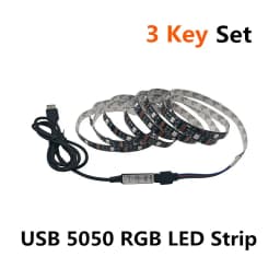 DC 5V USB LED Strip 5050 Waterproof RGB LED Light Flexible 50CM 1M 2M Add 3 17Key Remote For TV Background Lighting