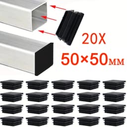 20PCS Furniture Leg Caps, Double Plug for Square Tubing, Anti-Scratch & Noise-Reducing Chair, Hand Protection for 50*50MM Posts