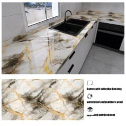 Marble Oil Resistant 40cm Kitchen Sticker Self-Adhesive Waterproof Cabinet Stove Top Wallpaper Desktop Bathroom Decoration