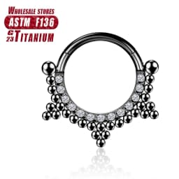 G23 Titanium Flower Nose Rings Hoop Zircon Piercing Diaphragm Tragus Cartilage Ear Perforated Clicker Ladies Lip Body Jewelry