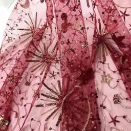 1meter Stars and moon sequined yarn cloth dress see-through sequined dress fashion designer mesh embroidery fabric