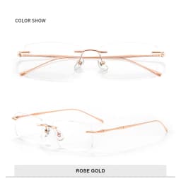 VICKY New Ultra-light Titanium Reading Eyeglass Frames Men Fashion Simple Rimless Myopia Glasses Customized Prescription Glasses