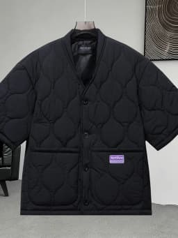 Men's Mid-Sleeve Cotton Jacket Thickened Warm Casual Home Wear Top Lightweight Cotton Coat Fashionable Urban Style Cleanfit