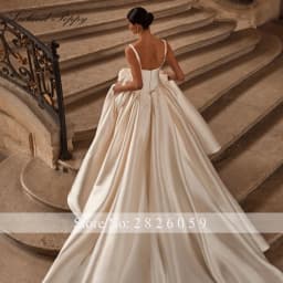 Lceland Poppy Customized A Line Mikado Satin Wedding Dresses Pleated Sleeveless Beaded Bridal Gowns with Chapel Train