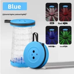New Outdoor Portable LED Brighten Telescopic Stools & Ottomans Hosehold Camping Fishing Foldable Adjustable Shine Stool Chiar