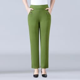 Candy Color Korean Stretch Pants Slim High Waist Straight Pants Women Trouser Patchwork Pocket Casual Thin Classic Pantalones