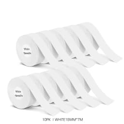 3/5/10PK Continuous Label Tape 15mmx7m Self-adhesive Sticker Thermal Paper Compatible for Marklife P12 P15 D30 Q30 Label Printer