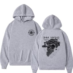 Til Valhalla American Beard Warrior Tactical Skeleton Graphic Hoodie Men Women Fashion Oversized Sweatshirt Male Casual Hoodies