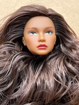1/6 Coffee Beige Superwhite Skin Doll Heads Candy Color Hair Heads Collective Female Doll Figure Toys