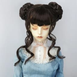 JD729 8-9inch 9-10inch Chinese Twin Buns Synthetic Mohair BJD Wigs 1/3 SD DOD Bltythes Doll Accessories