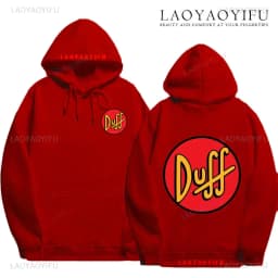 The Simpsons Duff Beer Circle Logo V2 Hoodie Funny Retro Street Fashion Men's Gift Long Sleeve Design Printed Family Pullover