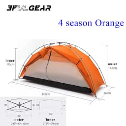 3F UL TAICHI 1 Person No-See-Um 3 Season/4 Season Camping 15D Silicon Coated Tent