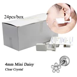 24pcs/Box Disposable Ear Piercing Gun Safe Ball Clasps Mini Daisy Crown Earring Piercer Machine Tool For Adult Kids Wholesale