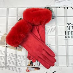 Candy Color Plus Velvet Thicken Women Keep Warm Gloves Fashion Elegant Plush Wrist Winter Cycling Drive Touch Screen Gloves