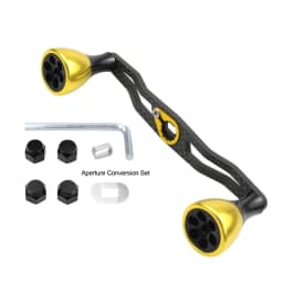 EKfan 130MM Carbon Fiber Fishing Handle Alloy Knobs 7X4MM/8X5MM Holes For Dawa/Shmano Baitccast Water-drop Reel DIY
