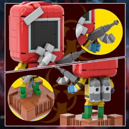 MOC Rust Hazmat Doll Model Building Blocks Sets Game Protective Suit Fighting Mecha Figure Assembled Bricks Toy Adult Gift