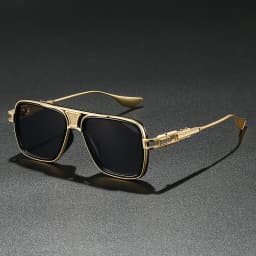 Luxury Square Sunglasses Double Bridge Full Rim Plastic Metal Frame PC Lens UV400 Non-Polarized Men's Casual Fashion Shades