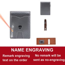 New RFID Name Engraving Simple Short Men Card Wallets Carbon Fiber Card Holder Slim Male Wallet Photo Holder Men Card Clips