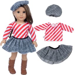 18 Inch Girl Doll Clothes Red Winter Coat Toys Doll Outfits Baby Girl Birthday Gifts