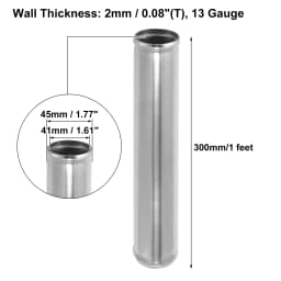 UXCELL OD 38mm 51mm 57mm 63mm 89mm Length 300mm Aluminum Alloy Tube Intercooler Pipe Straight Air Intake Tube for Car