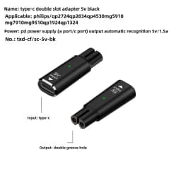 5V Type-C Shaver Adapter Charger Converter for Philips OneBlade QP2724 QP2834 QP1424 QP1924 QP4631 Beard Trimmer