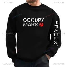 Occupy Mars Space X Black Unisex Crewneck Sweater or Hooded Men Sweatshirt Adult or Youth Comfortable Sweatshirt Space Gift