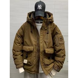 New 2025 Men's Parka down Jacket Thickened Warm Casual Loose Fit White Duck Feather Workwear Style Windproof Youth Fashion