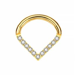1PC G23 Titanium Hoop CZ Heart Septum Helix Piercing Nose Rings Tragus Cartilage Hinged Segment Earrings Perforated Jewelry gift
