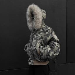 PFHQ Camouflage Men Short Cotton Jacket Large Fur Collar Hooded Design Winter Thickened High Street American Style Coat 21E7761