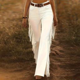 2026 Spring Casual Solid Slim Straight Pants Woman High Waist Tassel Flare Trousers Autumn Retro Streetwear Pants Harajuku Mujer
