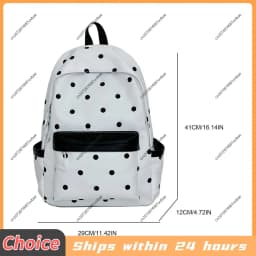 Polka Dot Aesthetic Preppy Backpack Kawaii Sweet Campus Bookbag Travel Casual Daypack for Elementary & Middle Girl Students