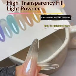1Jar High Transparency Ice Transparent Nail Powder Plating Crystal Chrome Effect Nail Pigment Minimalist Nail Art & Daily/Party*