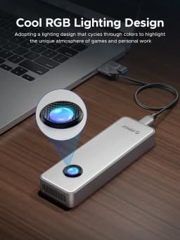 ORICO RGB 40Gbps USB4 M.2 SSD Enclosure with with Cooling Fan PCIe4.0 NVME Enclosure Aluminum Compatible Thunderbolt 3/4