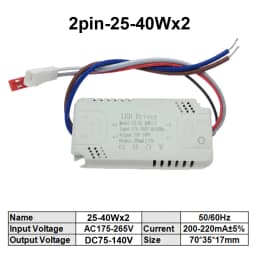 5pcs 3 Color LED Driver 200mA-220mA Transformer 8-24Wx2 25-40Wx2 37-60Wx2 60-80Wx2 For Ceiling Light Chandelier Replacement
