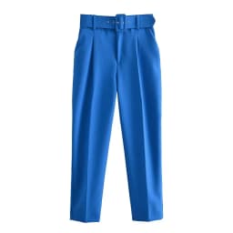 Spring Women's Slimming Versatile Belted Trousers Asymmetric Commute Sle High Waist Long Pants Casual Pants