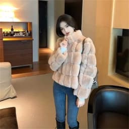 Women's Fur Integrated Jacket New Autumn Winter Short Imitation Mink Fur Coat Versatile Velvet Tops Female Outerwear Clothes