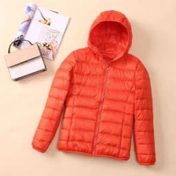 Fashionable Lightweight down Cotton Jacket Women's Short Stand Collar Hooded Slim Fit Autumn Winter plus Size Outerwear