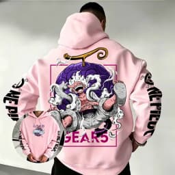 One Piece Gear 5 Luffy Devil Fruit Hoodie 2026 New Japanese Anime Fashion Y2K Casual Sportswear Men's Couple Hooded Sweatshirt
