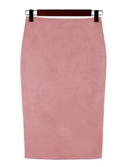Women Skirts Suede Solid Color Pencil Skirt Female Autumn Winter High Waist Bodycon Vintage Suede Split Thick Stretchy Skirts
