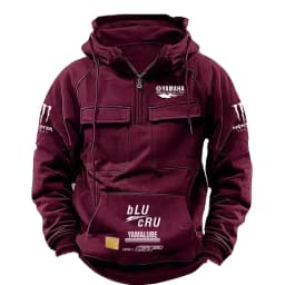 2026 Yamaha Logo Men's Motorcycle Jacket - High-Quality Multi-Pocket Hooded Racing Suit - Fall/Winter Fashion Casual Sport Coat
