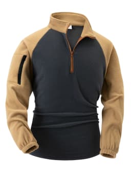 Men's New Stand-up Collar Half-zipper Long-sleeved Arm Zipper Pocket Tactical Sweater Pullover Training Uniform