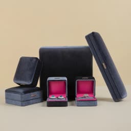 High End Rounded Edge Velvet Jewelry Storage Box with Multi Compartments for Earrings Rings Bracelets Necklaces Organizer Gift