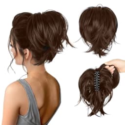 Pinch style messy chicken coop head wig ponytail bun bun bun head straight ponytail