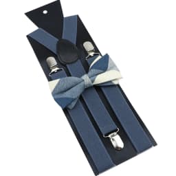 Cotton Brown Plaid Bowtie Suspender Set Elastic Braces Men Black Grey Butterfly Straps Wedding Dress Suit Skirt Accessories Gift