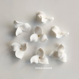 50pcs Handmade Ceramic Flower Material White Color Porcelain Floral Hair Accessories For DIY Jewelry Make Parts
