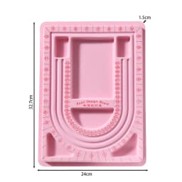 1pcs/lot Colorful Flockeda Bead Board Measuring Tools For DIY Necklace Bracelet Beading Crafts Jewelry Making Accessories