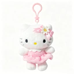 Genuine Licensed Sanrio Plush Keychain, Floral Hello Kitty & Cinnamoroll Soft Fluffy Doll Charms, Cute Bag Pendant, Perfect Gift
