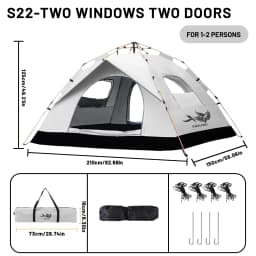 PAKICETUS 2-4 Person Automatic Pop Up Camping Tent, Instant Quick Setup Portable Windproof Tent, Lightweight Backpacking Shelter for Outdoor Travel Hiking Picnic